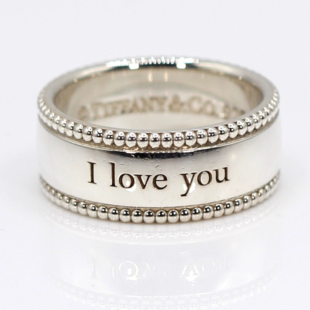 Tiffany & Co I Love You Ring in Sterling Silver SIZE 7.75 with Box and Pouch
