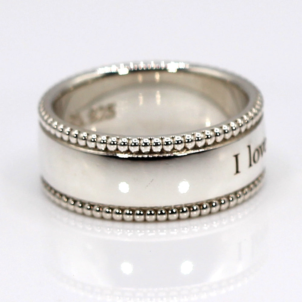 Tiffany & Co I Love You Ring in Sterling Silver SIZE 7.75 with Box and Pouch