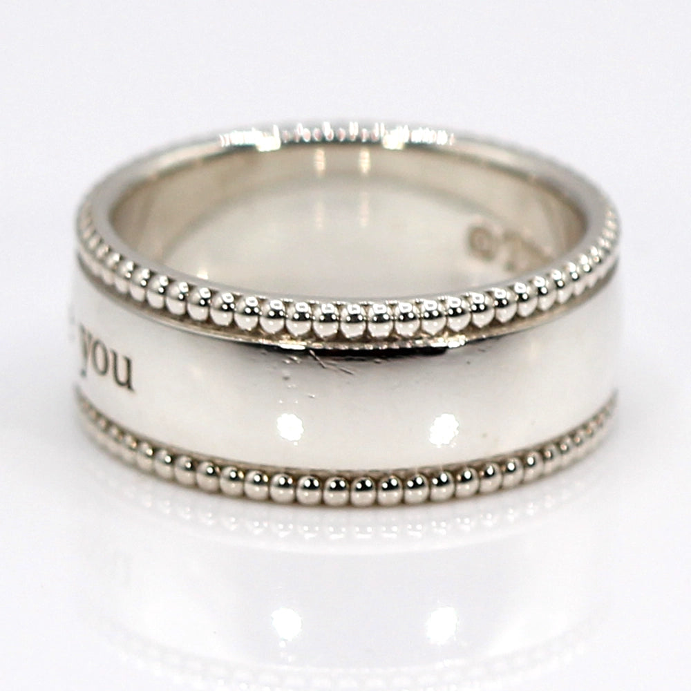 Tiffany & Co I Love You Ring in Sterling Silver SIZE 7.75 with Box and Pouch
