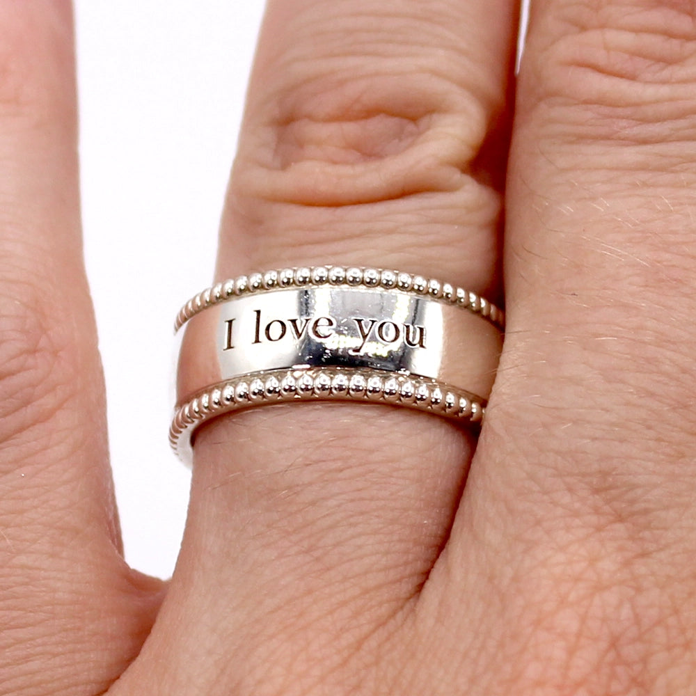 Tiffany & Co I Love You Ring in Sterling Silver SIZE 7.75 with Box and Pouch