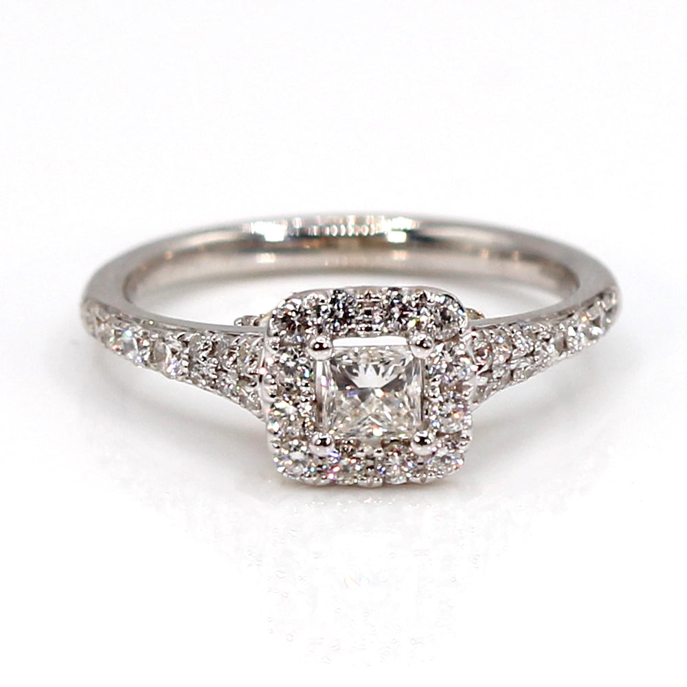 Disney Tinkerbell Halo Engagement Ring Two Toned 14K Gold and Diamonds SIZE 5