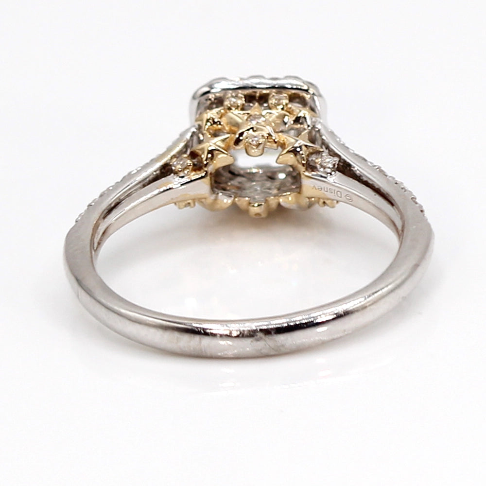 Disney Tinkerbell Halo Engagement Ring Two Toned 14K Gold and Diamonds SIZE 5