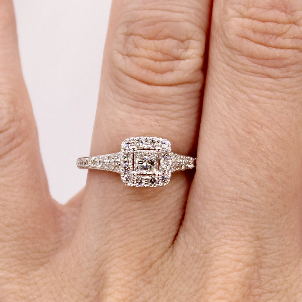 Disney Tinkerbell Halo Engagement Ring Two Toned 14K Gold and Diamonds SIZE 5