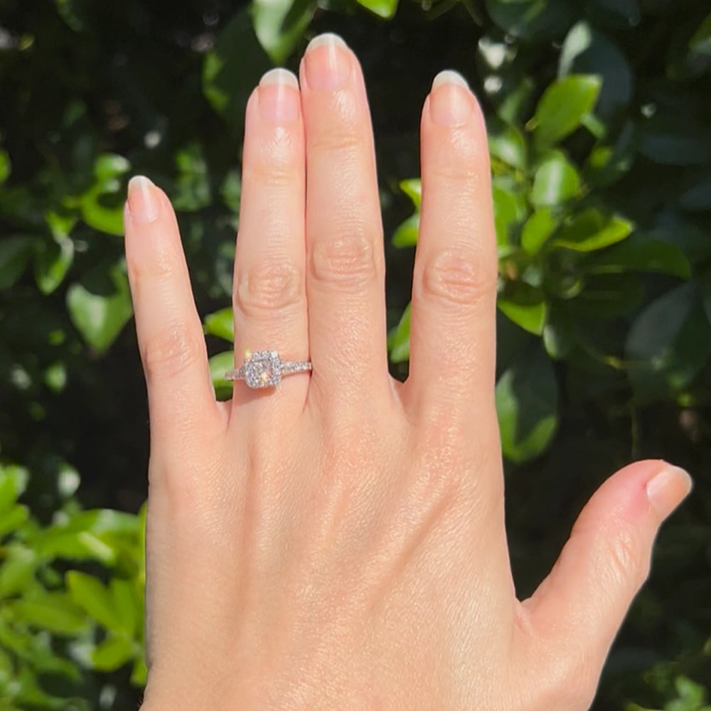 Disney Tinkerbell Halo Engagement Ring Two Toned 14K Gold and Diamonds SIZE 5