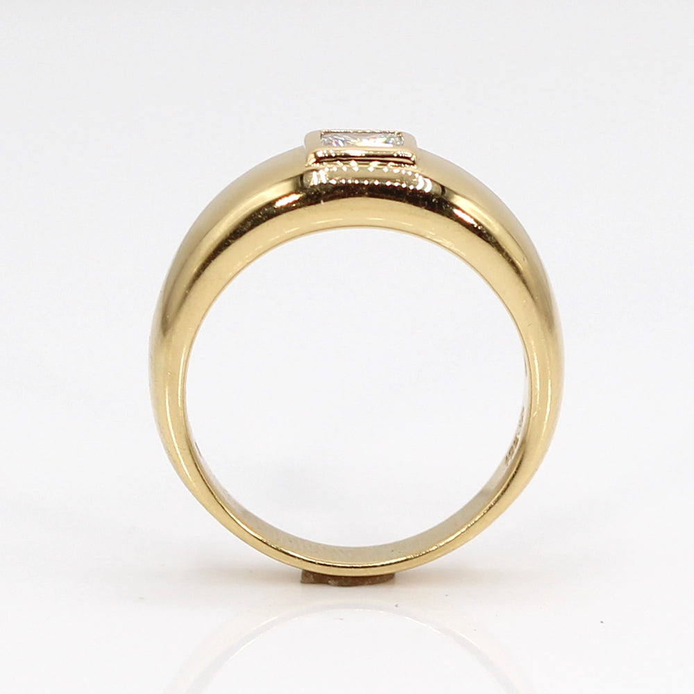 Vintage Diamond and High Polish 18K Yellow Gold Ring SIZE 8