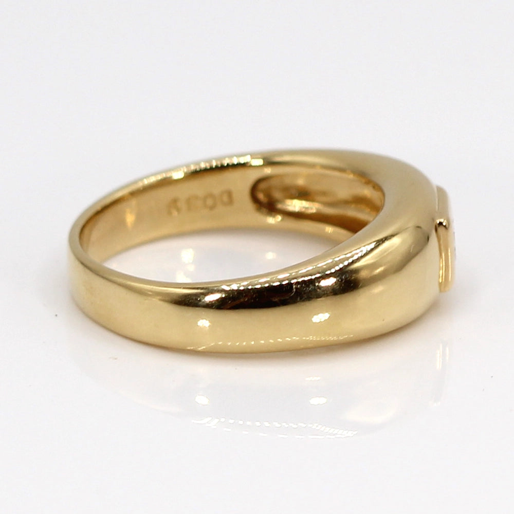 Vintage Diamond and High Polish 18K Yellow Gold Ring SIZE 8