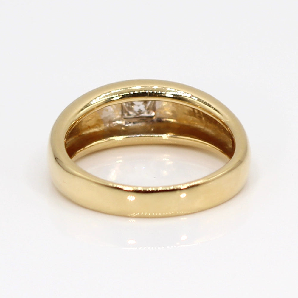 Vintage Diamond and High Polish 18K Yellow Gold Ring SIZE 8