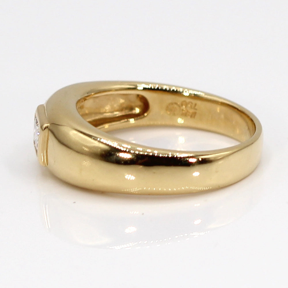 Vintage Diamond and High Polish 18K Yellow Gold Ring SIZE 8