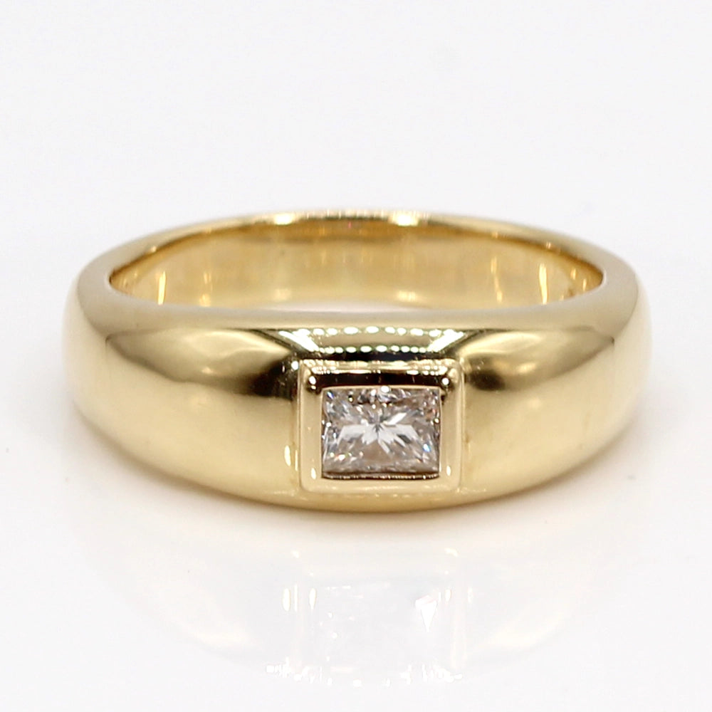 Vintage Diamond and High Polish 18K Yellow Gold Ring SIZE 8