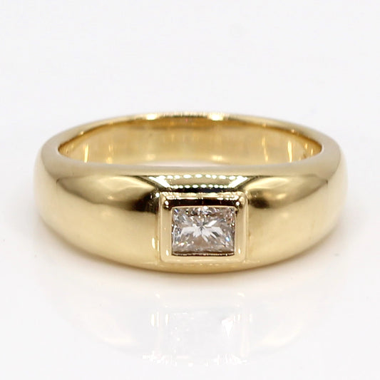 Vintage Diamond and High Polish 18K Yellow Gold Ring SIZE 8