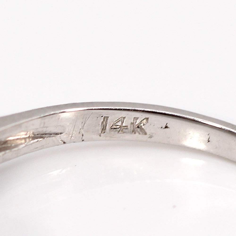 Antique Old European Cut Diamond and 14K White Gold Ring SIZE 7.5