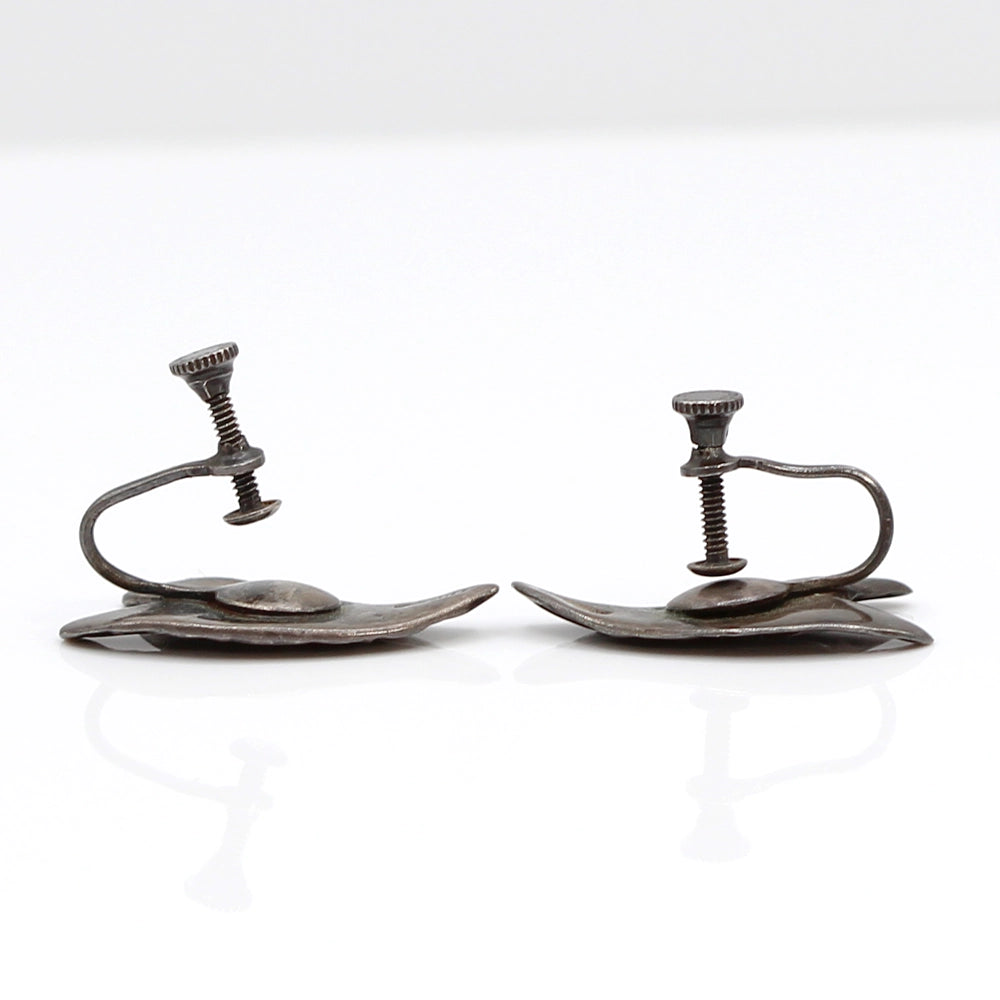 Ming’s Vintage Sterling Silver Kalo Leaf Earrings and Brooch Set