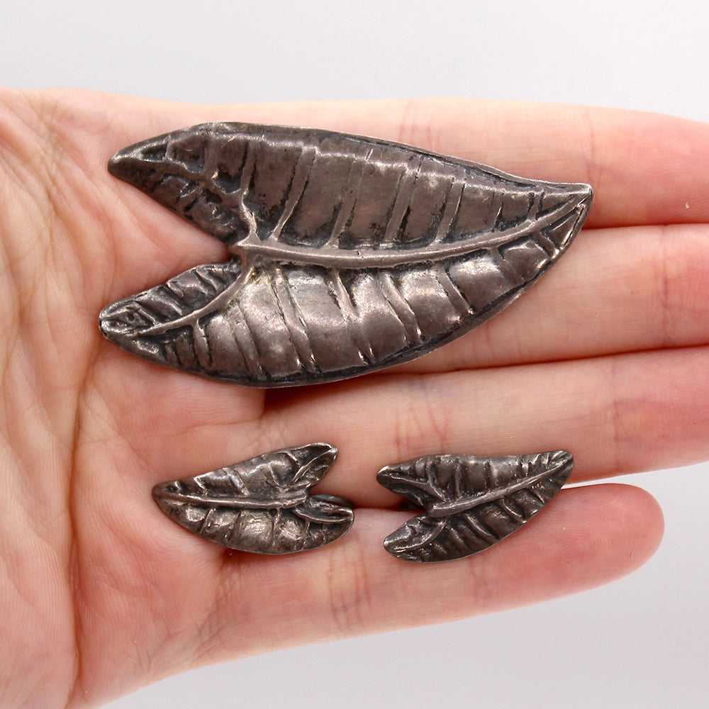 Ming’s Vintage Sterling Silver Kalo Leaf Earrings and Brooch Set