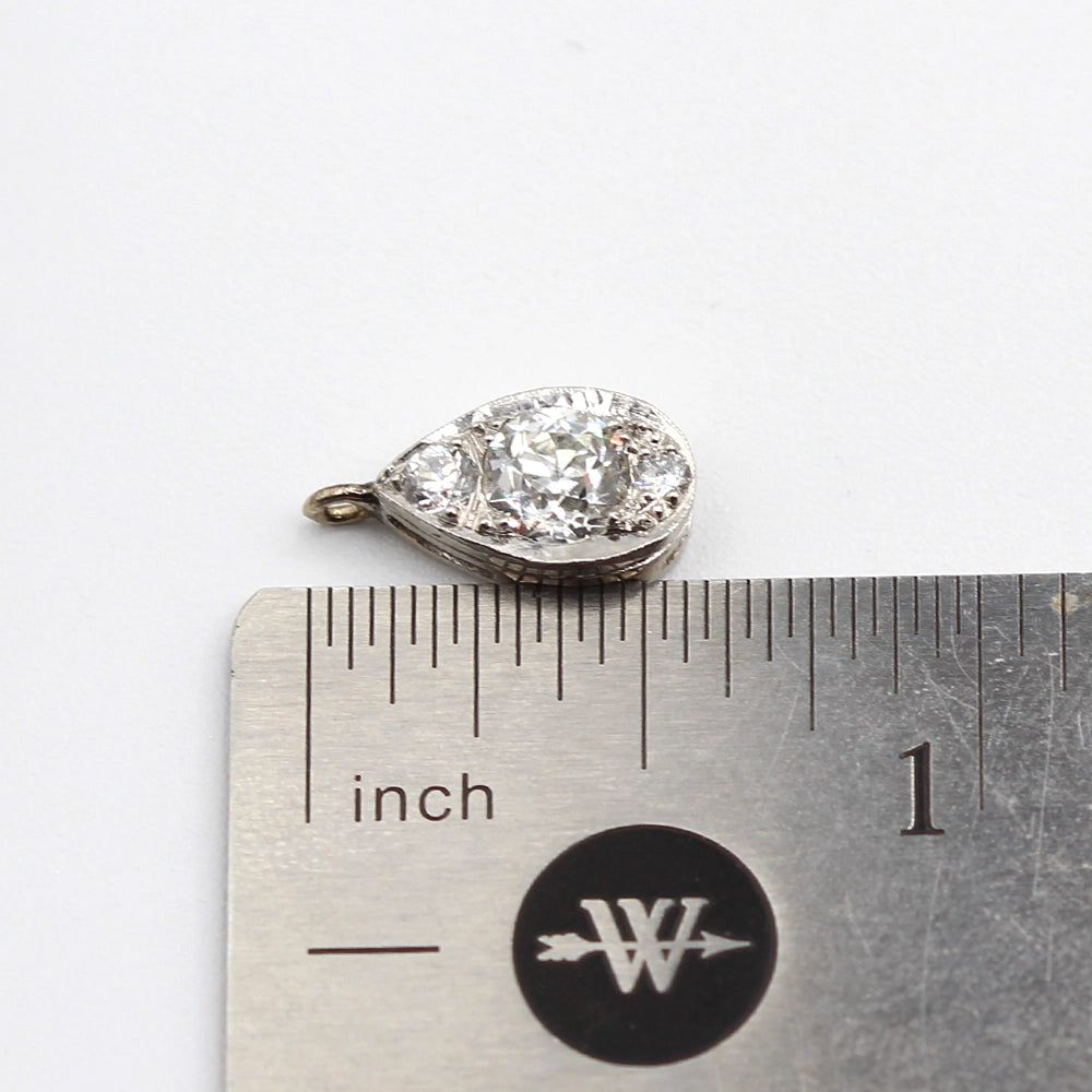 Antique Old European Cut VS Diamond Pendant in 12K Yellow Gold
