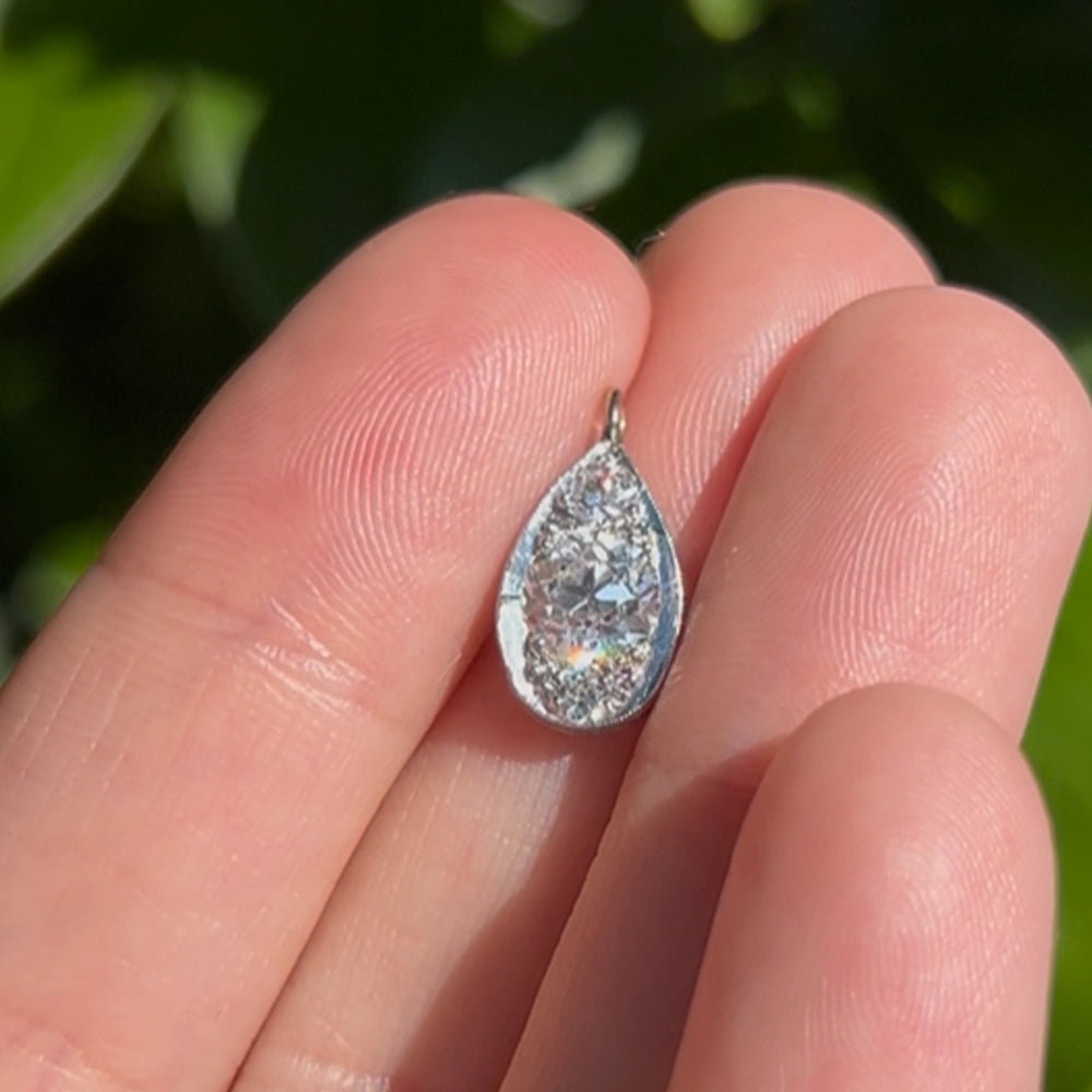 Antique Old European Cut VS Diamond Pendant in 12K Yellow Gold