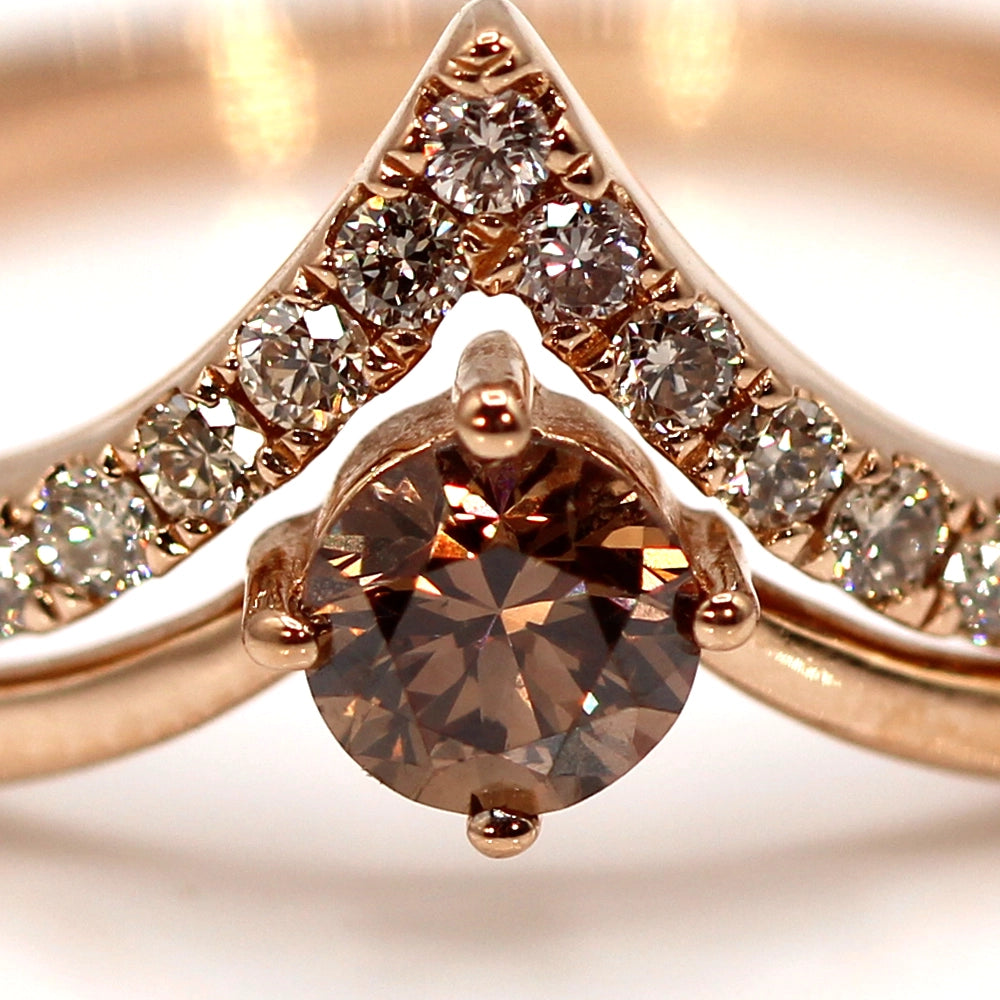Le Vian Chocolate and White Diamond Ring in 14K Rose Gold SIZE 8.5