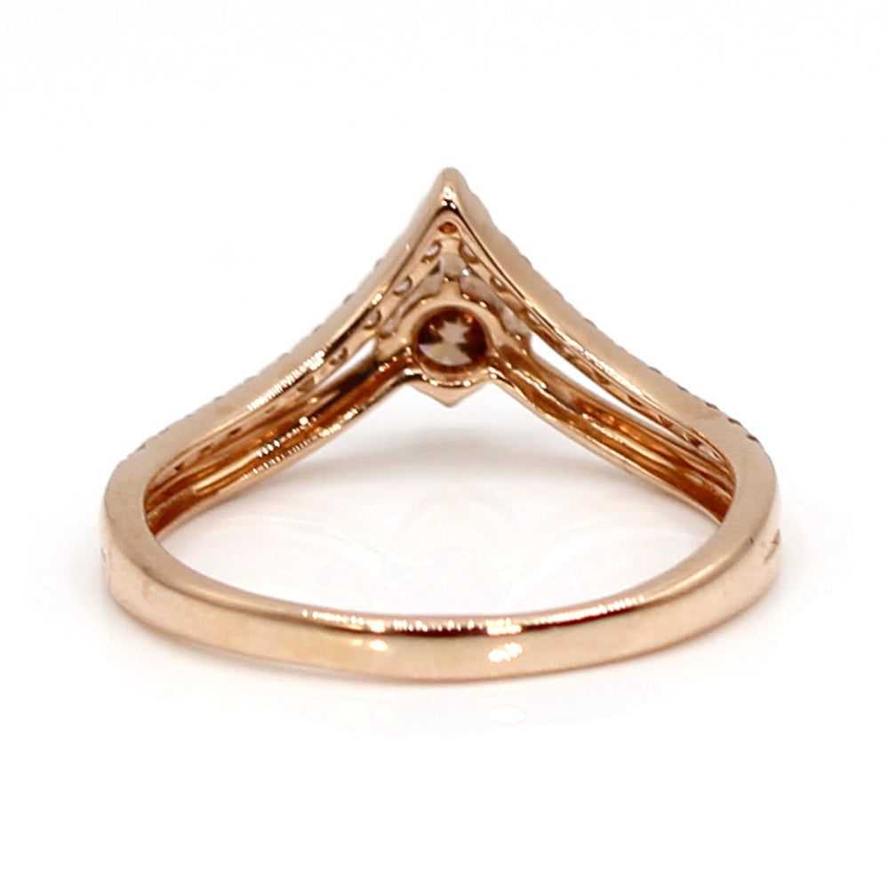 Le Vian Chocolate and White Diamond Ring in 14K Rose Gold SIZE 8.5