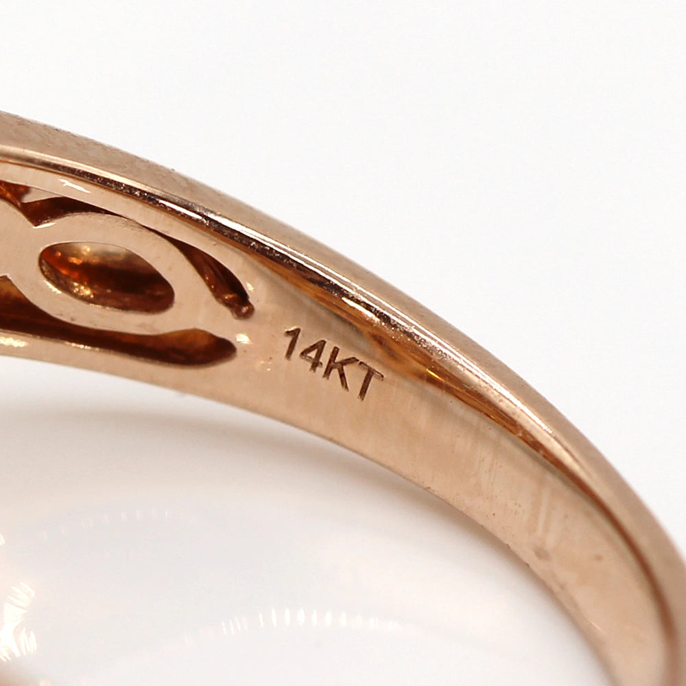 Le Vian Champagne and White Diamond Ring in 14K Rose Gold SIZE 6.5