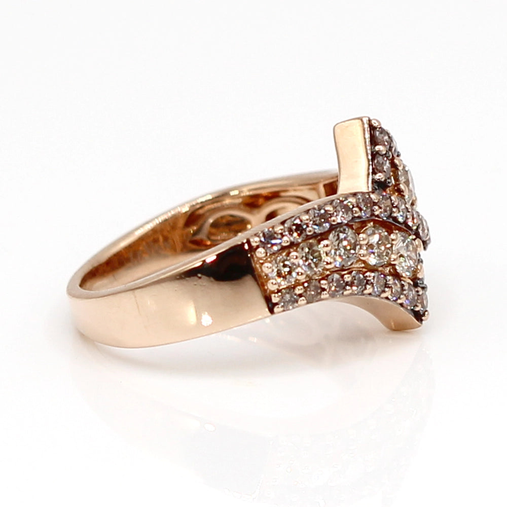 Le Vian Champagne and White Diamond Ring in 14K Rose Gold SIZE 6.5