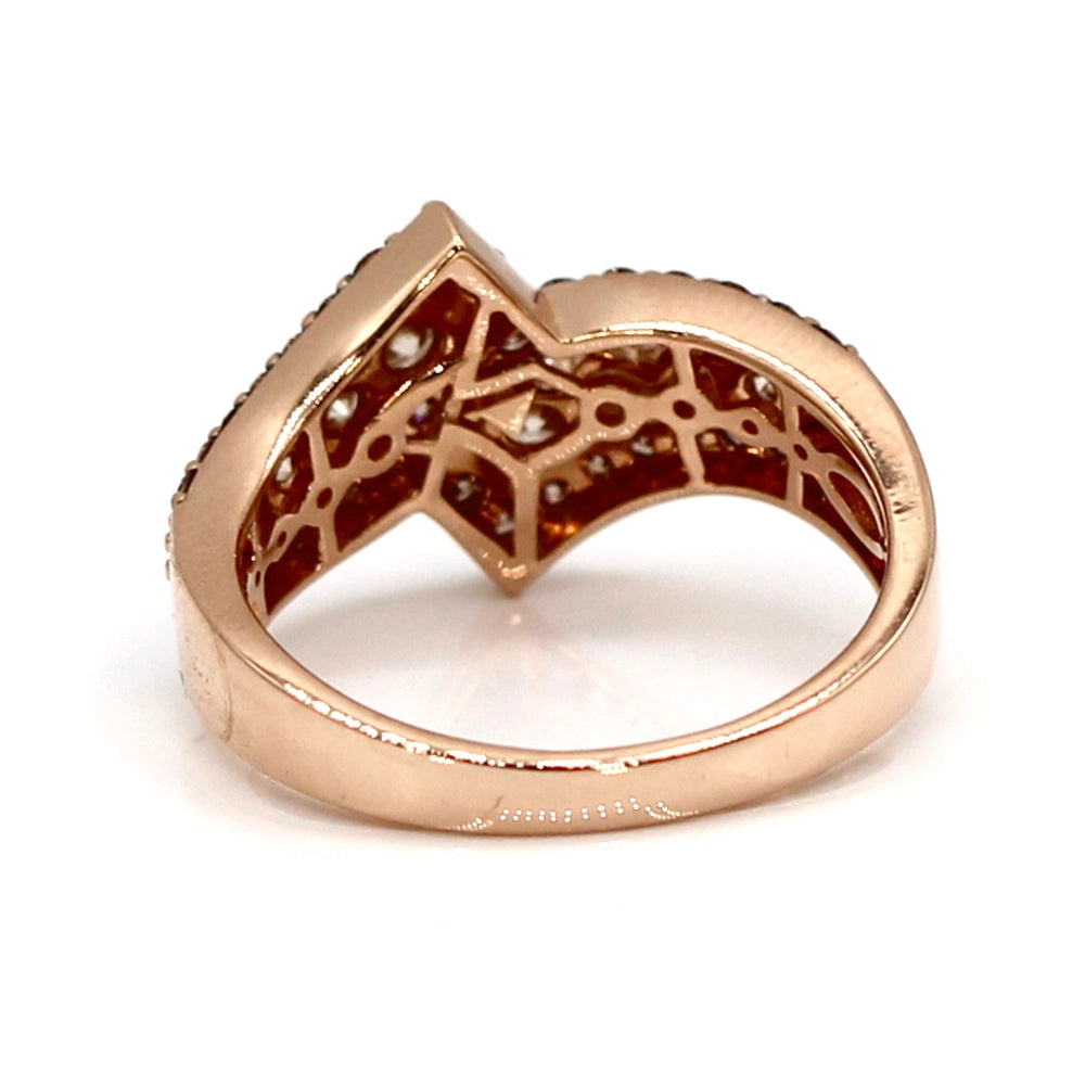 Le Vian Champagne and White Diamond Ring in 14K Rose Gold SIZE 6.5