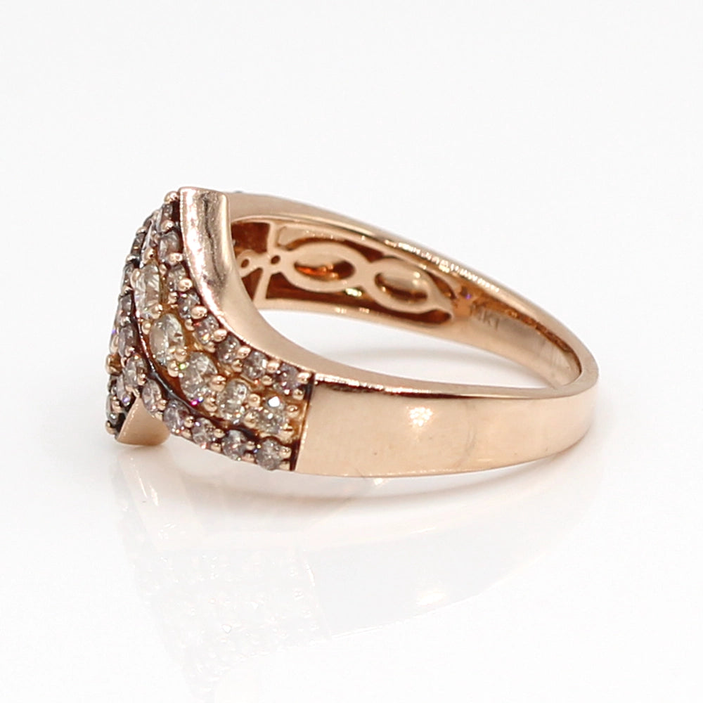 Le Vian Champagne and White Diamond Ring in 14K Rose Gold SIZE 6.5