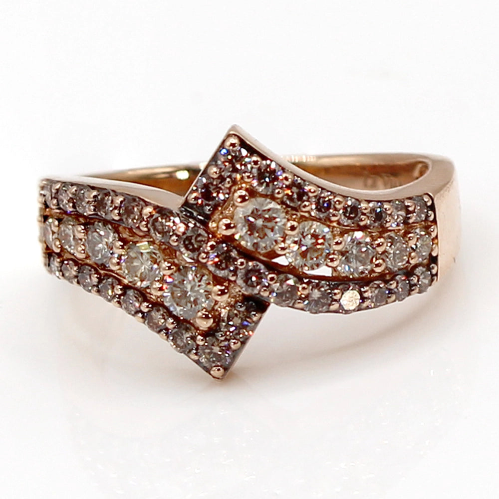 Le Vian Champagne and White Diamond Ring in 14K Rose Gold SIZE 6.5