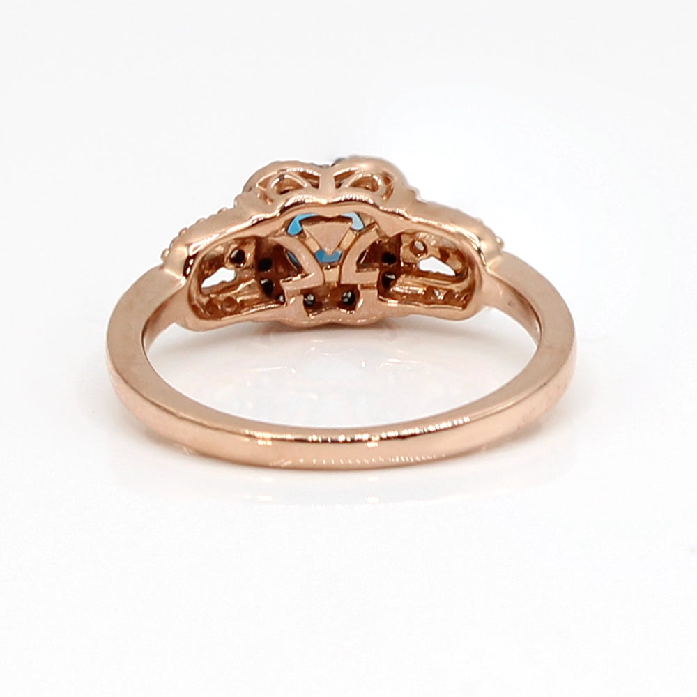 Le Vian London Blue Topaz and Diamond Ring in 14K Rose Gold SIZE 7