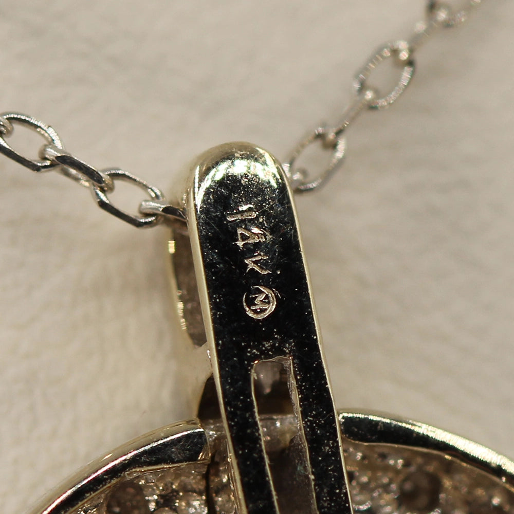 White and Canary Diamond Double Circle Pendant in Two Toned Gold with Chain