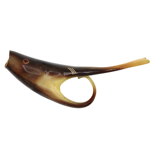 Antique Fish Cigarette Holder in Carved Horn