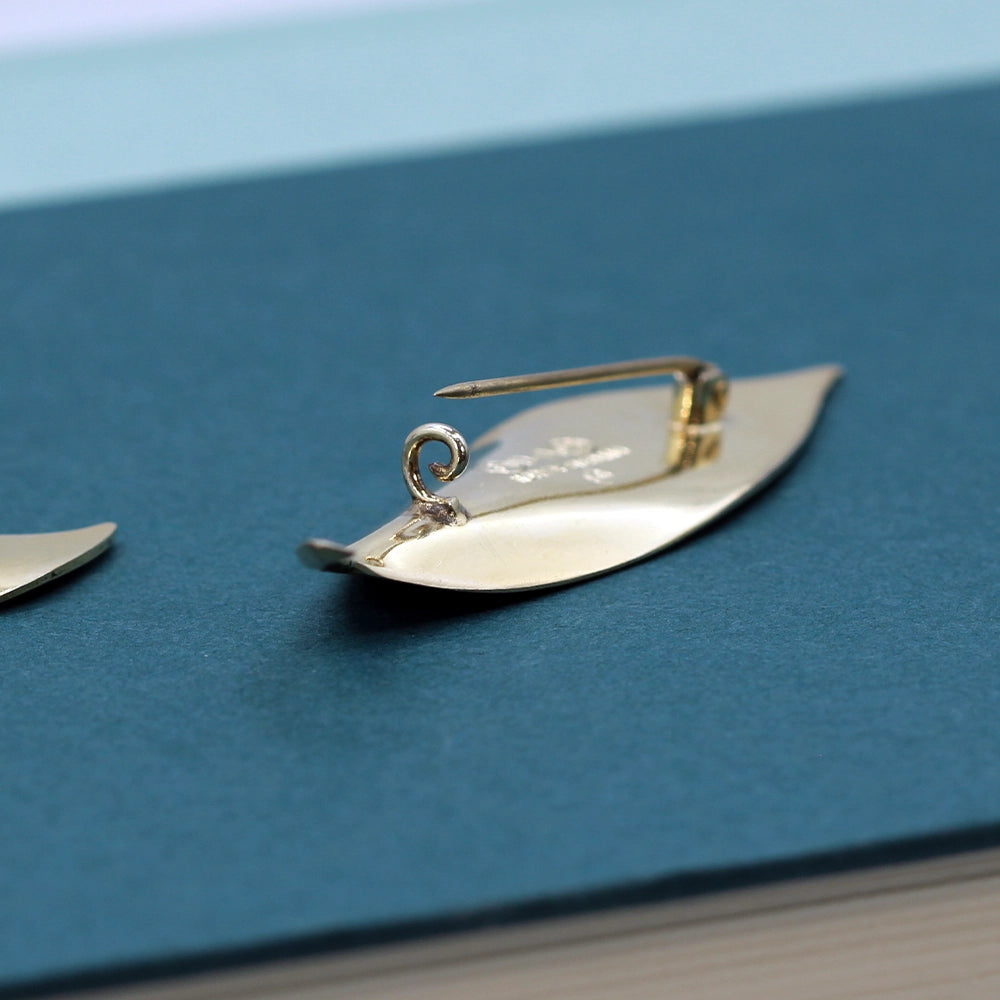 David Andersen Norway Sterling Silver Leaf Brooch and Earring Set