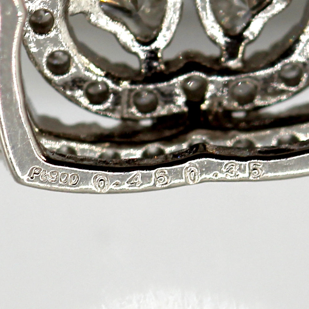 Platinum and Diamond Heart Four Leaf Clover Pendant