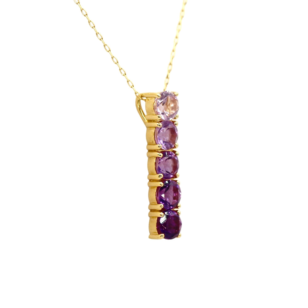 Ombre Amethyst Pendant and Adjustable Chain in 18K Yellow Gold