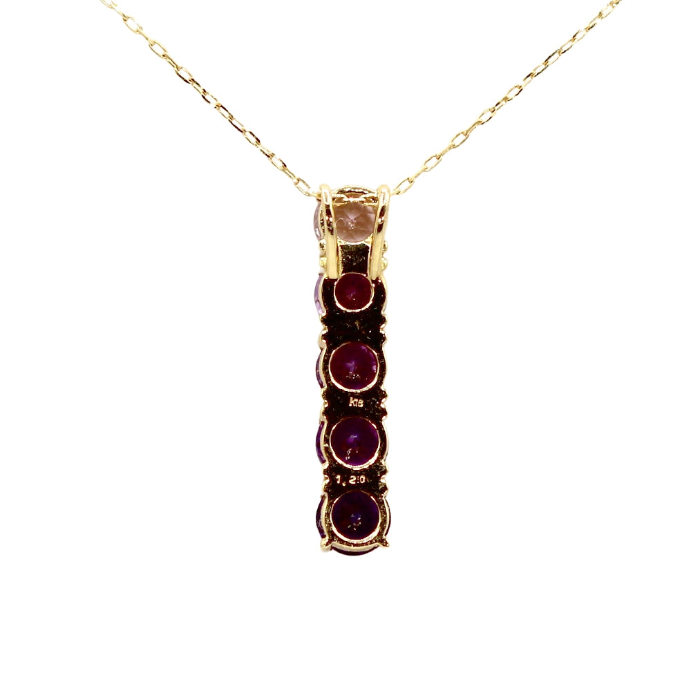 Ombre Amethyst Pendant and Adjustable Chain in 18K Yellow Gold