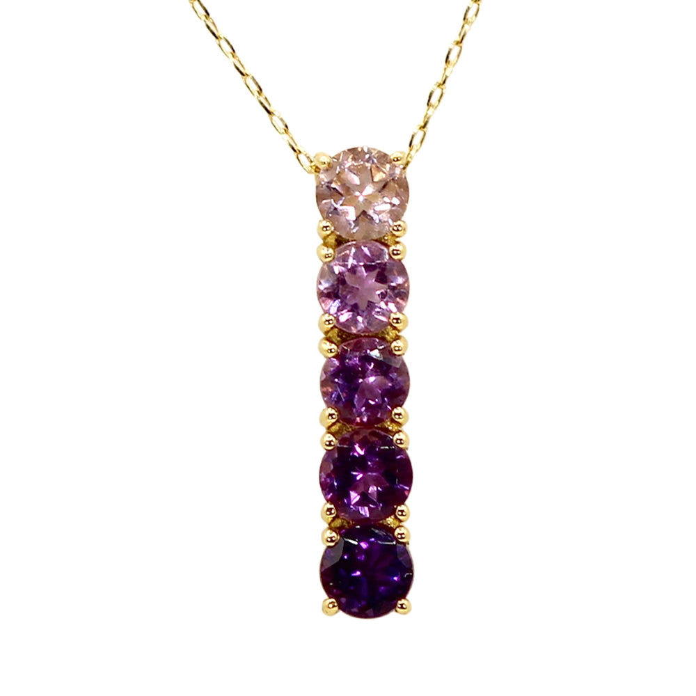 Ombre Amethyst Pendant and Adjustable Chain in 18K Yellow Gold