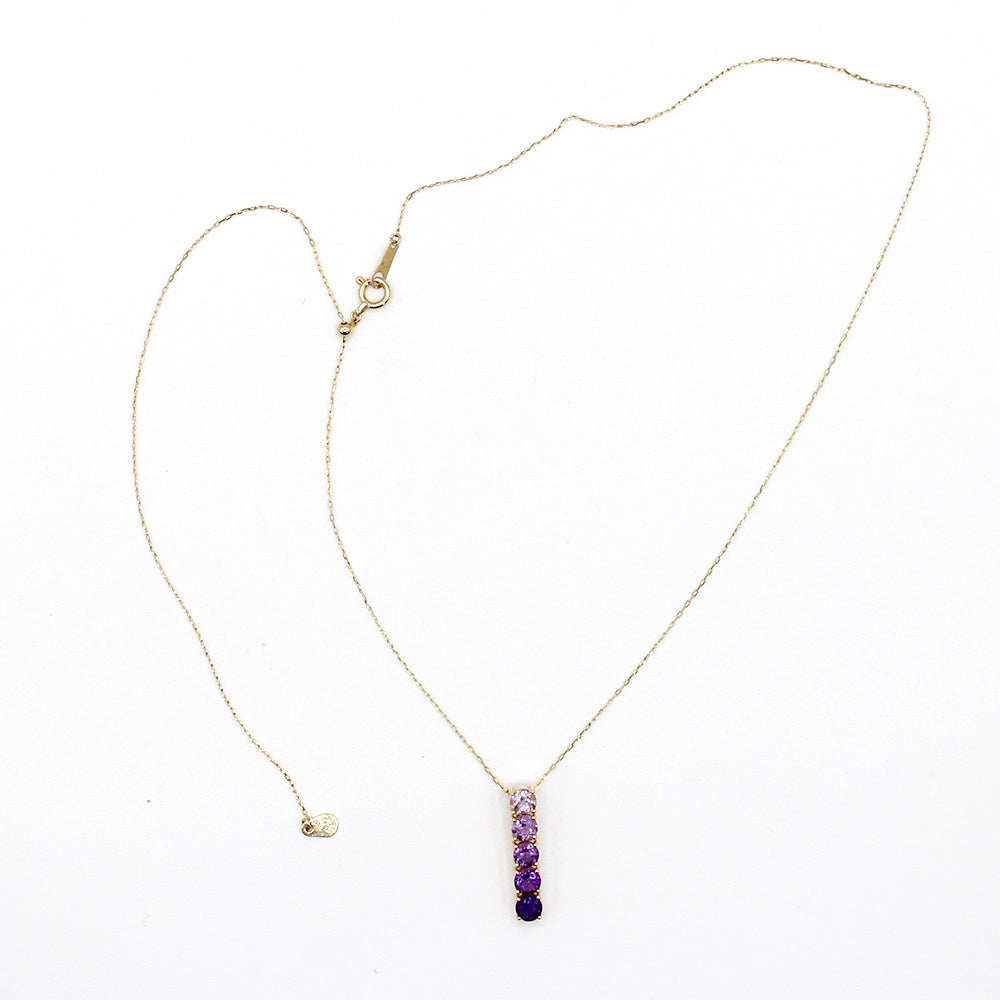 Ombre Amethyst Pendant and Adjustable Chain in 18K Yellow Gold