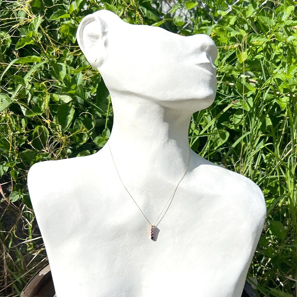 Ombre Amethyst Pendant and Adjustable Chain in 18K Yellow Gold
