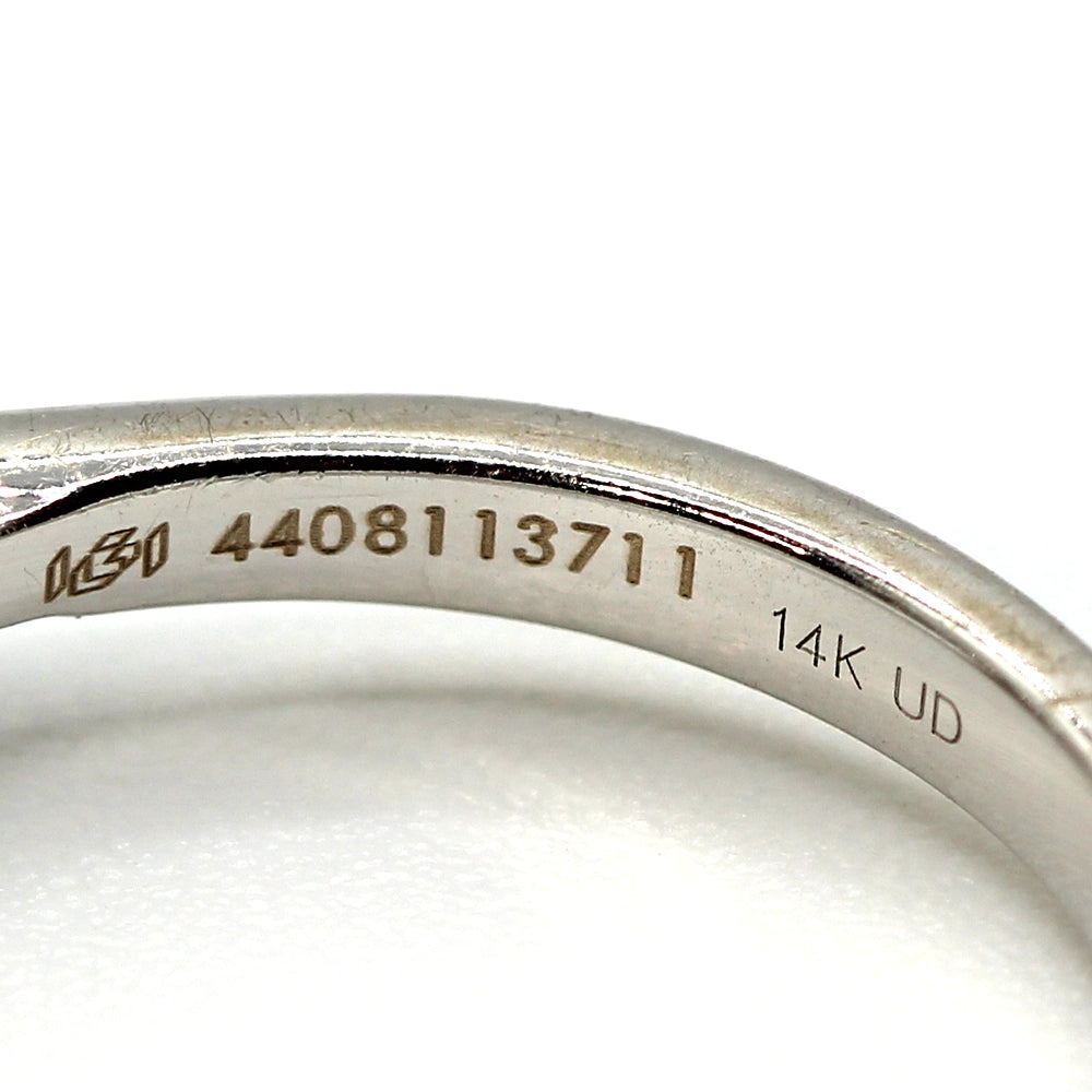 14K White Gold 1.28 Carat Diamond Solitaire Ring With Star Accents SIZE 7