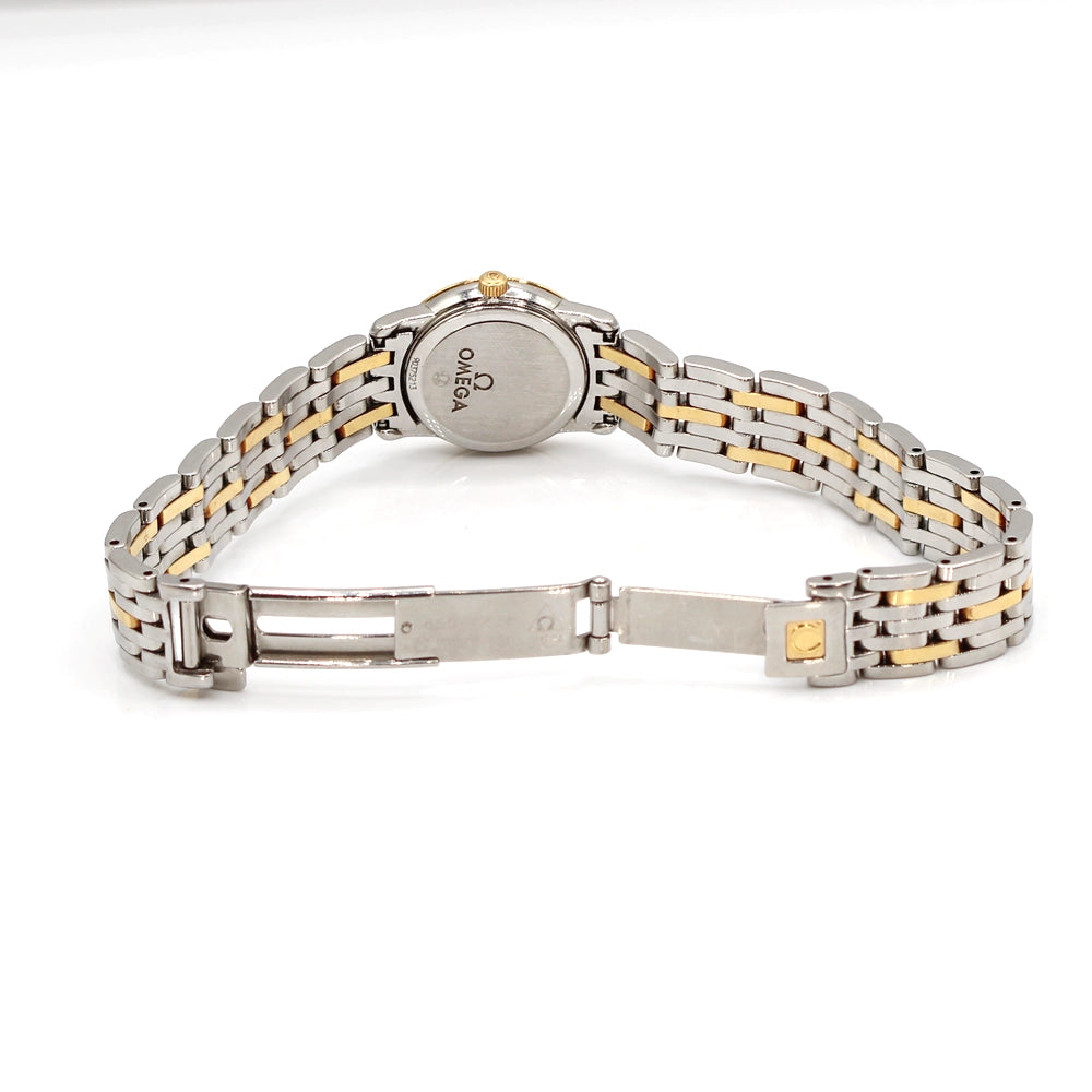 Vintage Omega De Ville Prestige Ladies Watch 22mm with Diamond Bezel and Original Pouch