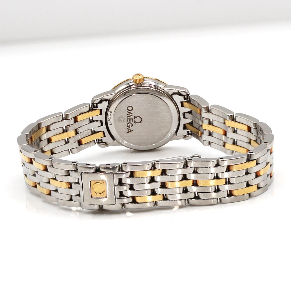 Vintage Omega De Ville Prestige Ladies Watch 22mm with Diamond Bezel and Original Pouch