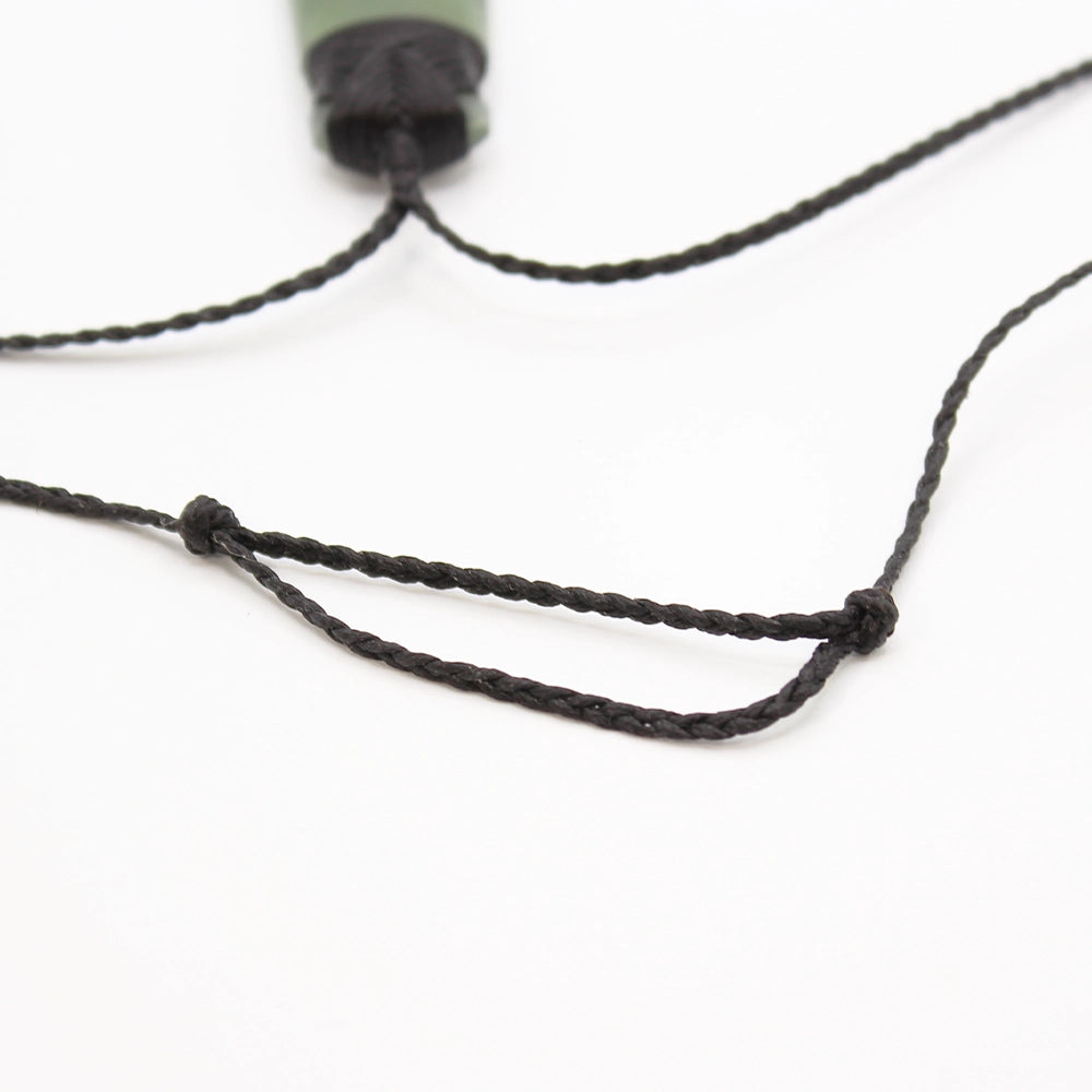 New Zealand Flower Jade Toki Pendant with Adjustable Hemp Cord