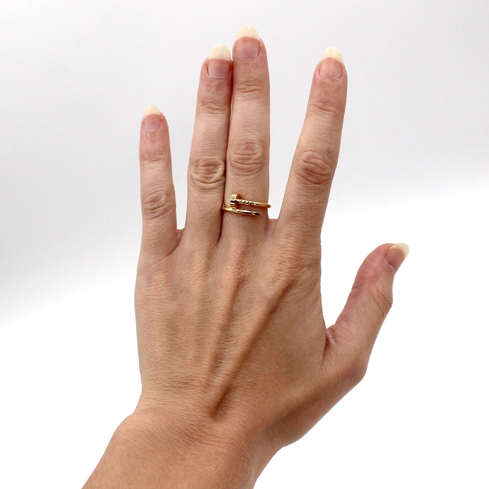 Cartier 18K Yellow Gold Juste Un Clou Ring Size 52 with Docs and Box