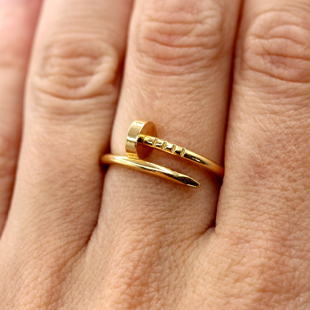 Cartier 18K Yellow Gold Juste Un Clou Ring Size 52 with Docs and Box