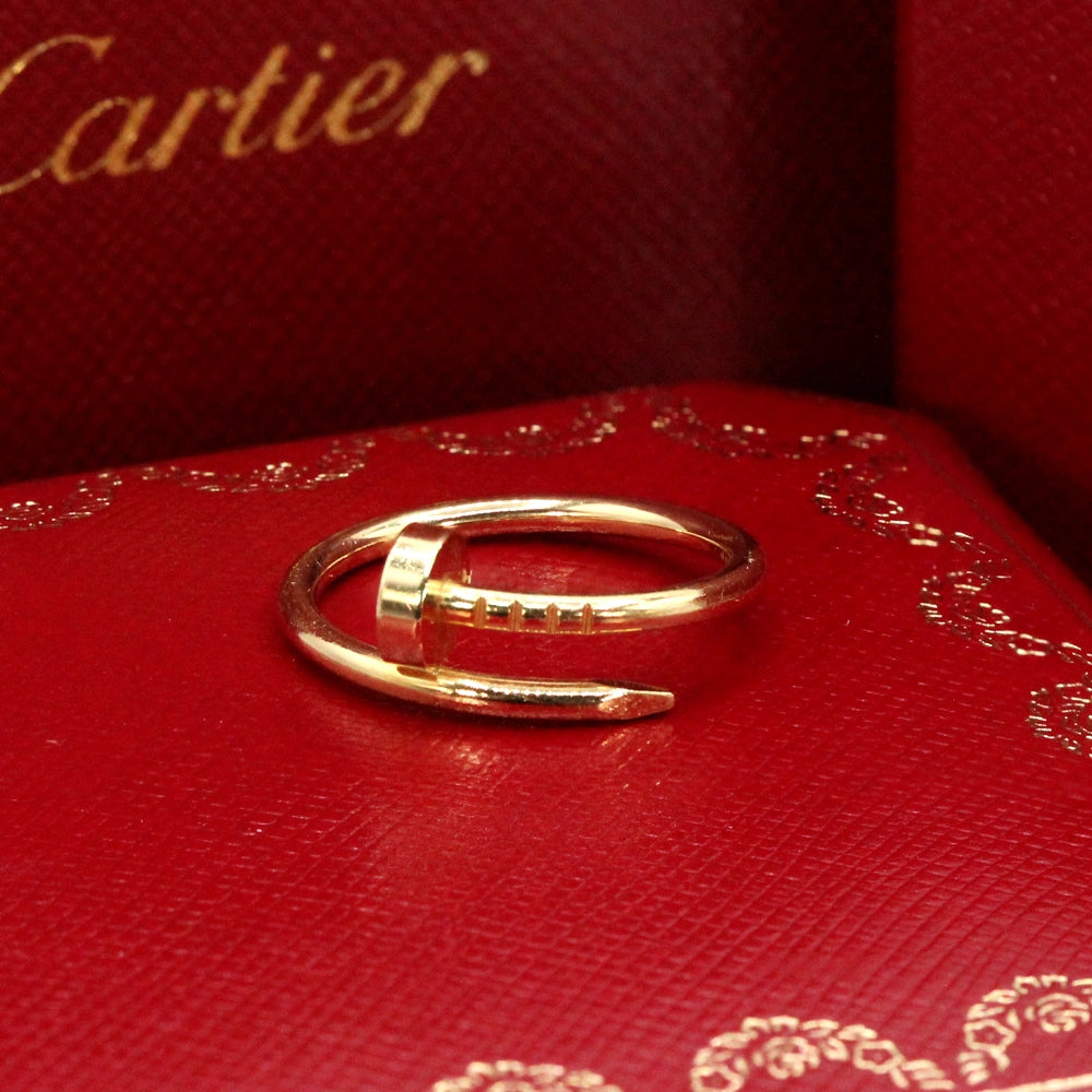 Cartier 18K Yellow Gold Juste Un Clou Ring Size 52 with Docs and Box