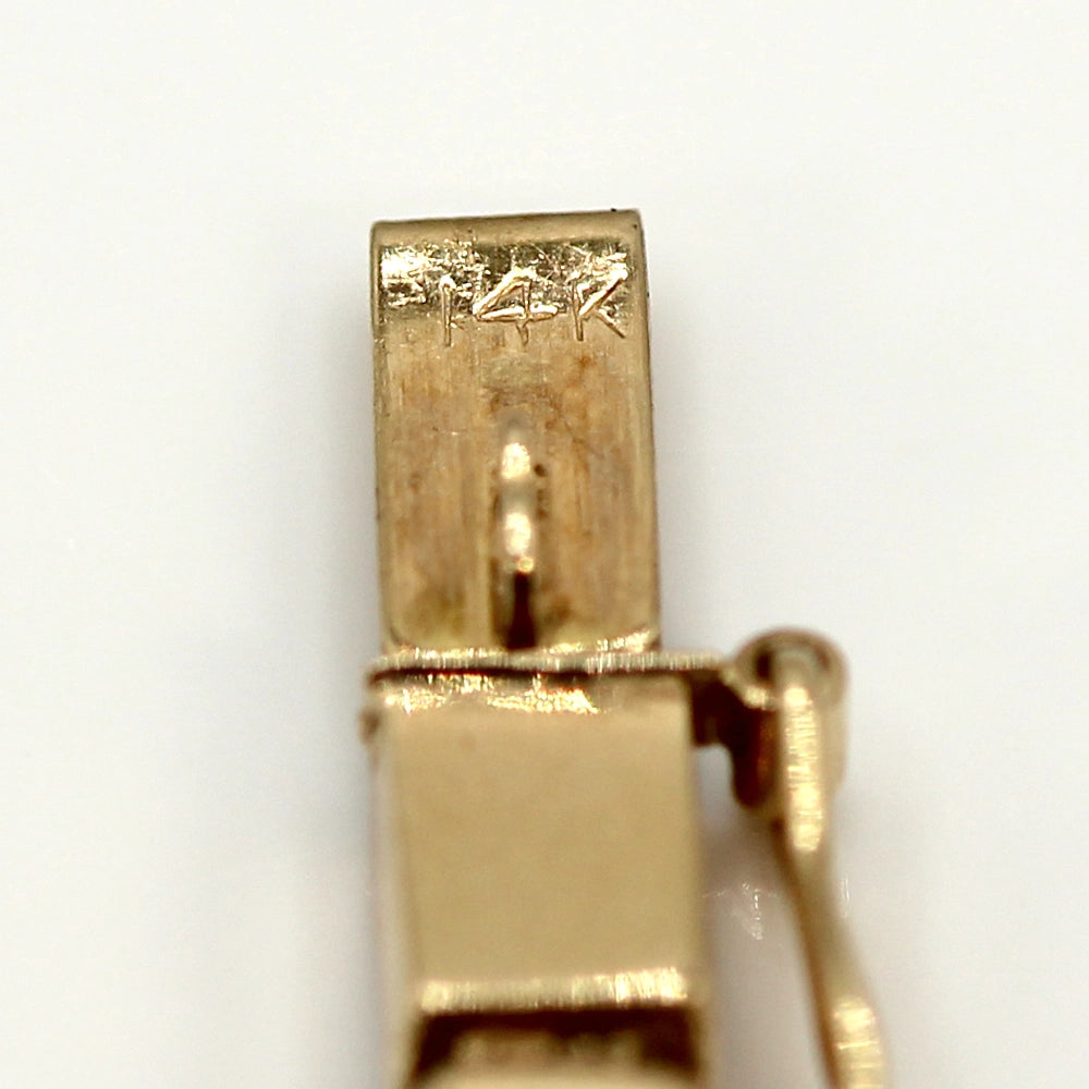 Vintage 80’s Chevron Necklace with Diamonds, Black Onyx, and 14K Yellow Gold