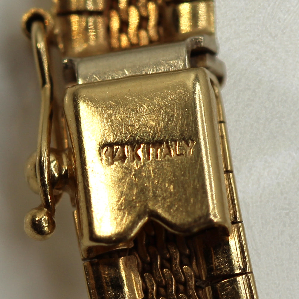 Vintage 90’s Y2K Omega Infinity Necklace with Diamonds and 14K Yellow Gold