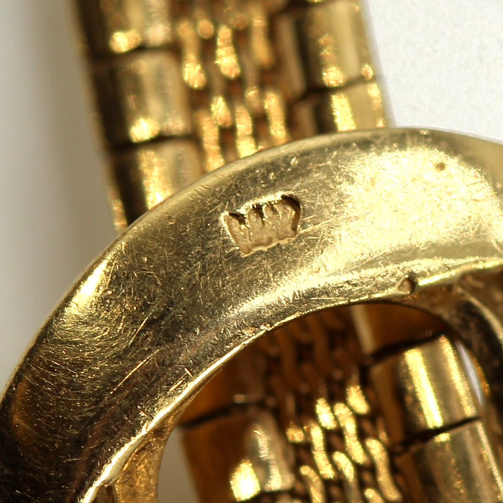 Vintage 90’s Y2K Omega Infinity Necklace with Diamonds and 14K Yellow Gold