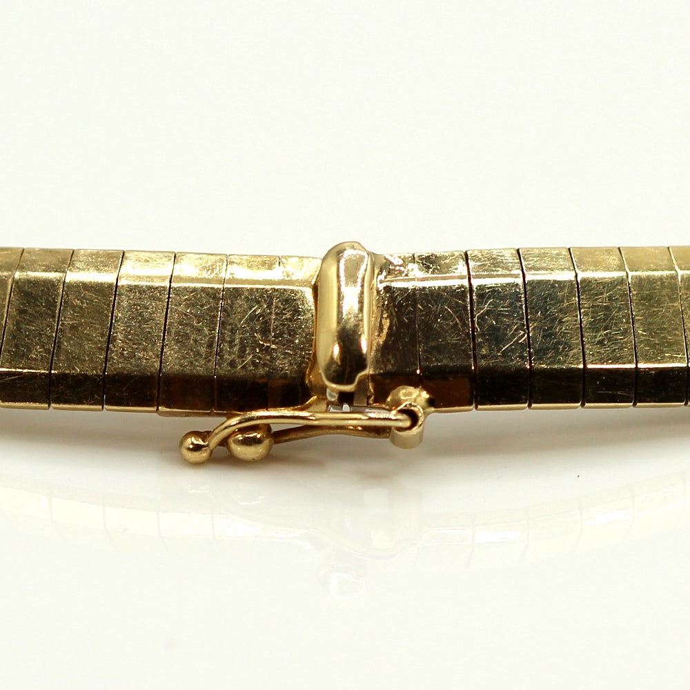 Vintage 90’s Y2K Omega Infinity Necklace with Diamonds and 14K Yellow Gold