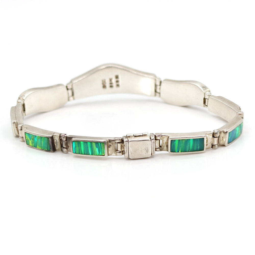 Silver and Opal Wave Bracelet SIZE 7