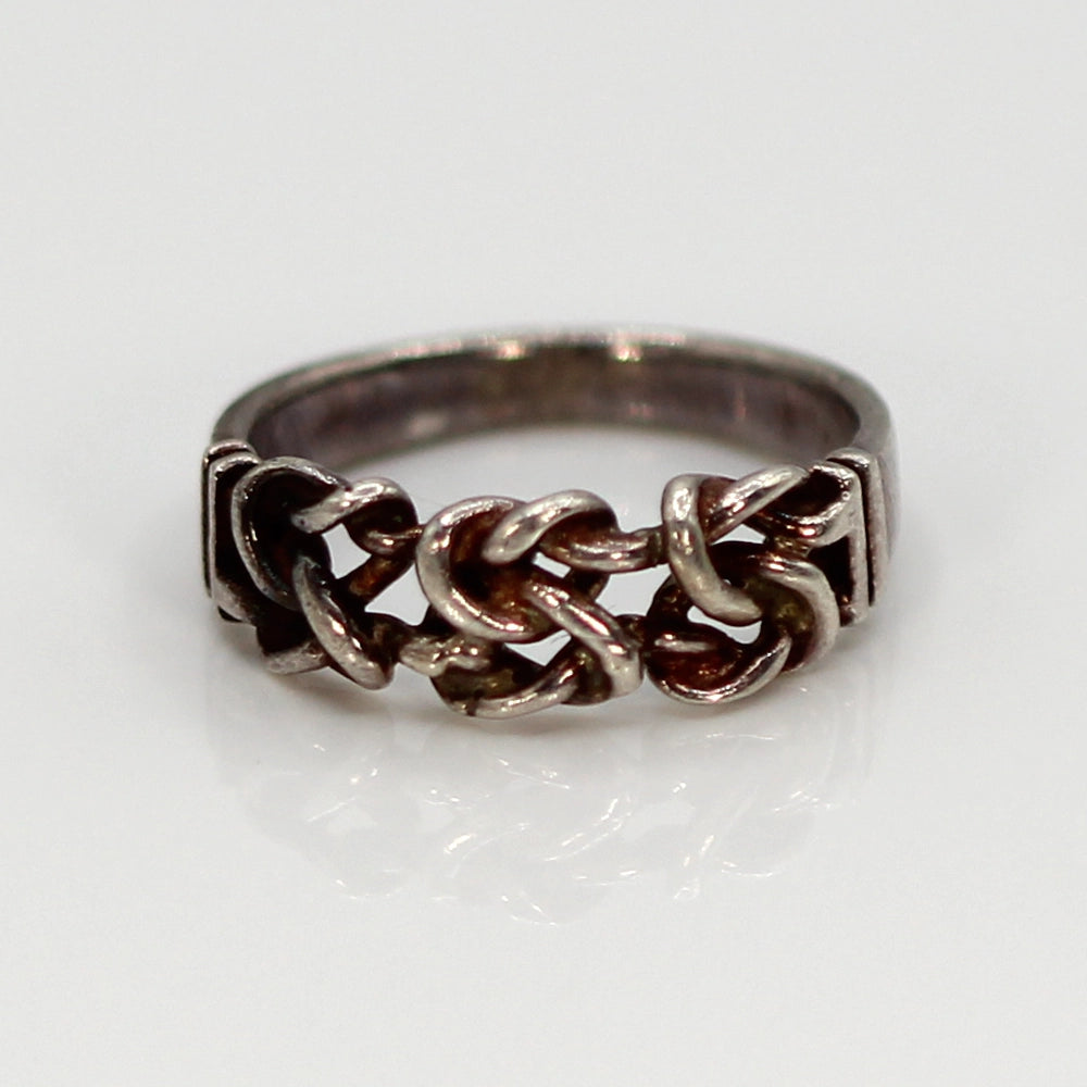 Sterling Silver Celtic Knot ‘Sailor’s Knot’ Ring SIZE 5.5