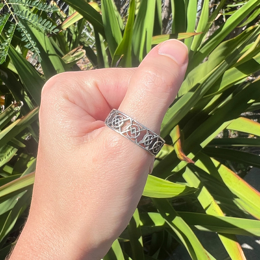Sterling Silver Celtic Knot ‘Solomon’s Circle’ Ring SIZE 12.5